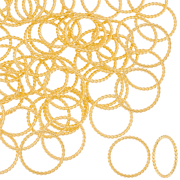 

PandaHall Unicraftale 50Pcs Alloy Linking Rings, Lead Free and Cadmium Free, Twisted Ring, Golden, 26x2mm, Hole: 22mm Alloy Ring