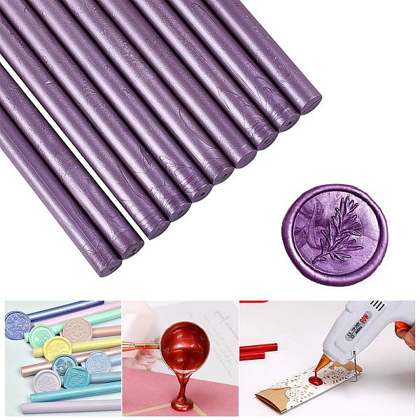 

PandaHall Sealing Wax Sticks, for Retro Vintage Wax Seal Stamp, Purple, 135x11mm Wax Purple
