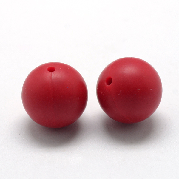 

PandaHall Food Grade Eco-Friendly Silicone Beads, Round, Red, 8~10mm, Hole: 1~2mm Silicone Round Red