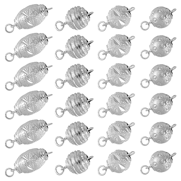 

PandaHall DICOSMETIC 32 Sets 4 Styles Rack Plating Brass Box Clasps, Textured, Mixed Shapes, Platinum, 13.5~19.5x8mm, 8 sets/style Brass...