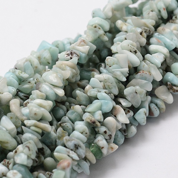 Natural Larimar Chip Bead Strands