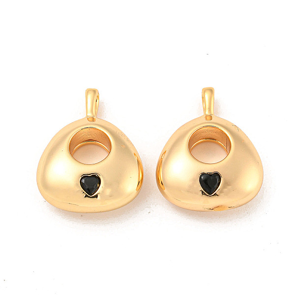 

PandaHall Brass Micro Pave Cubic Zirconia Pendants, Triangle, Real 18K Gold Plated, 25x19.5x8mm, Hole: 3x4.5mm Brass Triangle Black