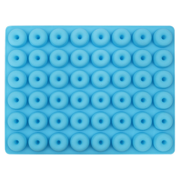 

PandaHall Silicone Non-Stick 48-Cup Standard Donut Pan, with Dropper, Baking Doughnuts Tin Tray Cake Mold, Sky Blue, 200x150x20x12mm...