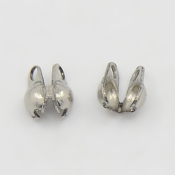

PandaHall 304 Stainless Steel Bead Tips, Stainless Steel Color, 5x3mm, Hole: 0.5mm, Inner Diameter: 2.5mm 304 Stainless Steel