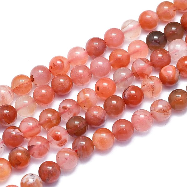 

PandaHall Natural South Red Agate Beads Strands, Round, 8~8.5mm, Hole: 0.8mm, about 46pcs/Strand, 15.08 inch(38.3cm) Natural Agate Round