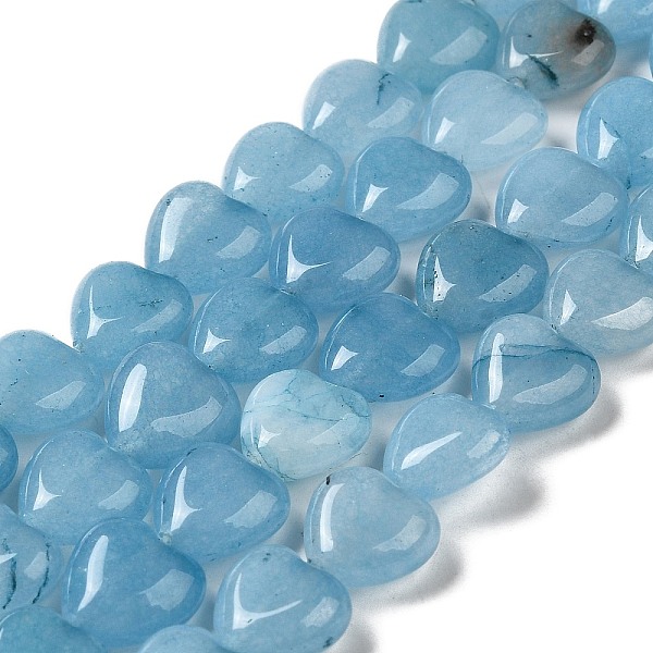 

PandaHall Natural Aquamarine Beads Strands, Heart, Dyed, 10x10.5~11x5mm, Hole: 1.2mm, about 40pcs/strand, 15.35''(39cm) Aquamarine Heart