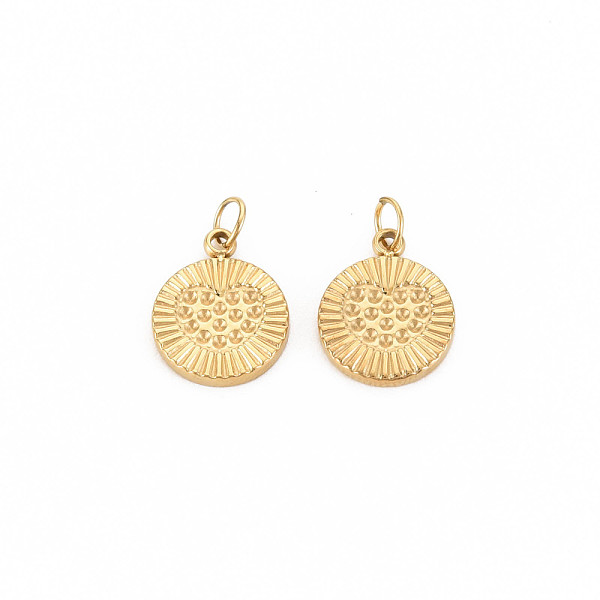 

PandaHall Ion Plating(IP) 304 Stainless Steel Pendant Rhinestone Settings, with Jump Rings, Flat Round, Flat Round, Real 14K Gold Plated...