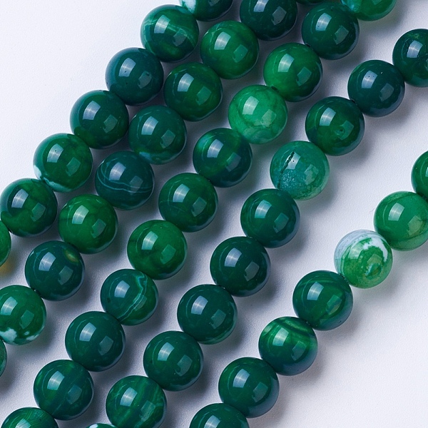 

PandaHall Natural Agate Beads Strands, Dyed & Heated, Grade A, Round, Sea Green, 6mm, Hole: 1mm, about 62pcs/strand, 14.9 inch(38cm) Natural...
