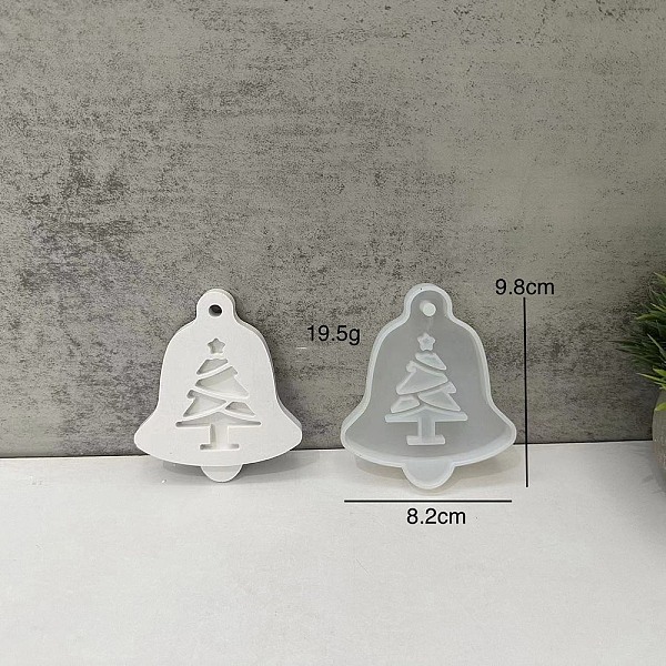 

PandaHall DIY Christmas Theme Decoration Silicone Molds, for UV Resin & Epoxy Resin Craft Making, White, Christmas Bell, 97x81x14mm, Inner...