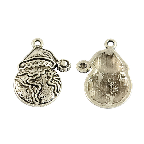 

PandaHall Christmas Snowman Alloy Pendants, Tibetan Style, Cadmium Free & Nickel Free & Lead Free, Antique Silver, 23x16x3mm, Hole: 1mm...