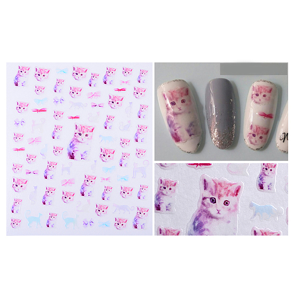 

PandaHall Watermark Slider Gel Nail Art, 3D Flower/Fruit/Animal Nail Design Manicure Tips, for Women Girls Manicure Nail Art Decoration..., Multicolor