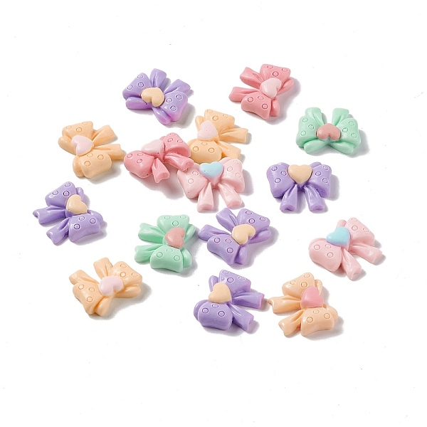 

PandaHall Bowknot Opaque Resin Cabochons, Mixed Color, 18x21x6mm Resin Bowknot Multicolor