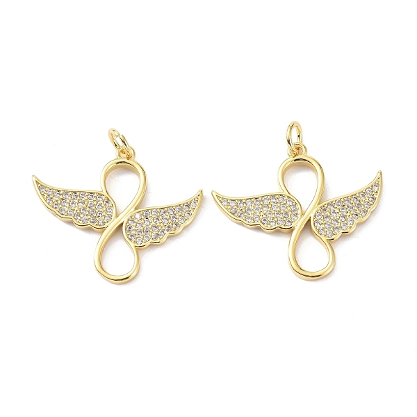 

PandaHall Brass Cubic Zirconia Pendants, with Jump Ring, Long-Lasting Plated, Lead Free & Cadmium Free, Angel, Real 18K Gold Plated..., Clear