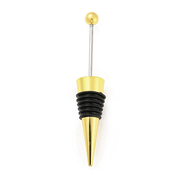 

PandaHall DIY Beadable Alloy Red Wine Stopper, Silicone Bottle Stopper, Cone, Black, 114.5x21.5mm Alloy Cone Black