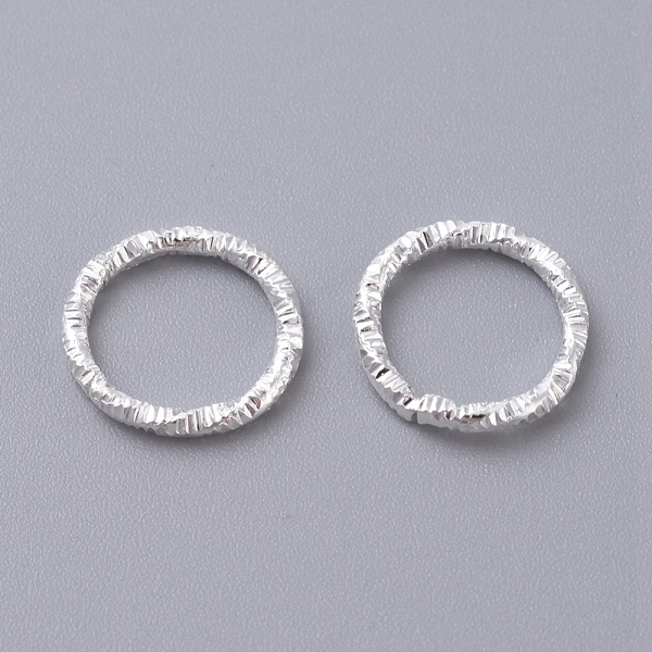 

PandaHall Iron Textured Jump Rings, Soldered Jump Rings, Closed Jump Rings, for Jewelry Making, Silver Color Plated, 18 Gauge, 10x1mm, Inner...