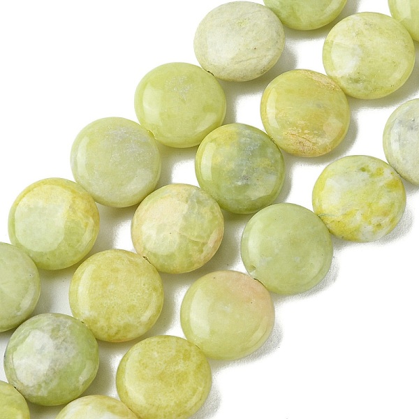 

PandaHall Natural Lemon Jade Beads Strands, Flat Round, 12x6mm, Hole: 0.8mm, about 33pcs/strand, 15.55''(39.5cm) Lemon Jade Flat Round