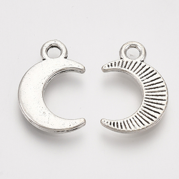 

PandaHall Tibetan Style Alloy Pendants, Cadmium Free & Lead Free, Moon, Antique Silver, 14.5x9.5x1mm, Hole: 1.6mm, about 2222pcs/1000g Alloy...