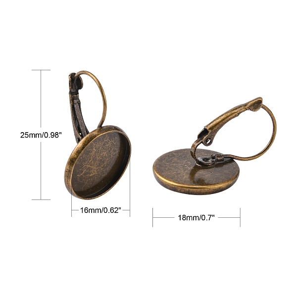 Antike Bronze Messing Lünette Brisur Ohrring Zubehör Für Cabochons