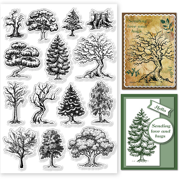

PandaHall PVC Stamps, for DIY Scrapbooking, Photo Album Decorative, Cards Making, Stamp Sheets, Film Frame, Tree, 21x14.8x0.3cm Plastic Tree