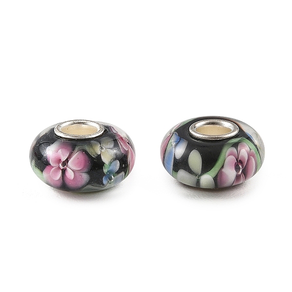 Lampwork  Brass Core European Beads