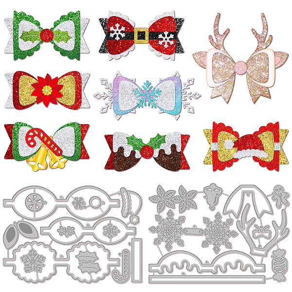 

PandaHall GLOBLELAND 2Set 24Pcs Christmas Bow Cutting Dies for DIY Scrapbooking Metal Christmas Bowknot Die Cuts Embossing Stencils Template...