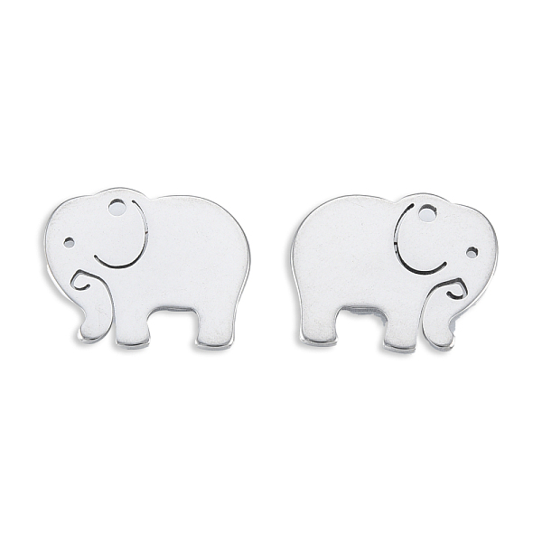 

PandaHall 201 Stainless Steel Charms, Elephant, Stainless Steel Color, 12x15x1mm, Hole: 1.2mm 201 Stainless Steel Elephant