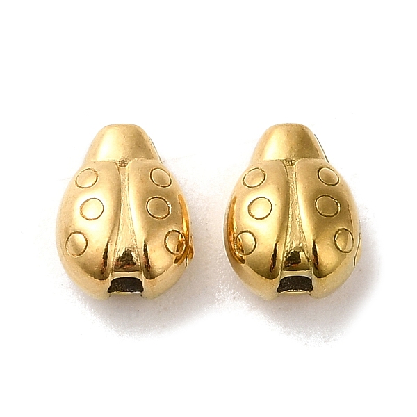 

PandaHall 304 Stainless Steel Beads, Ladybug, Real 18K Gold Plated, 7.5x6x4mm, Hole: 1.2mm 304 Stainless Steel Ladybug