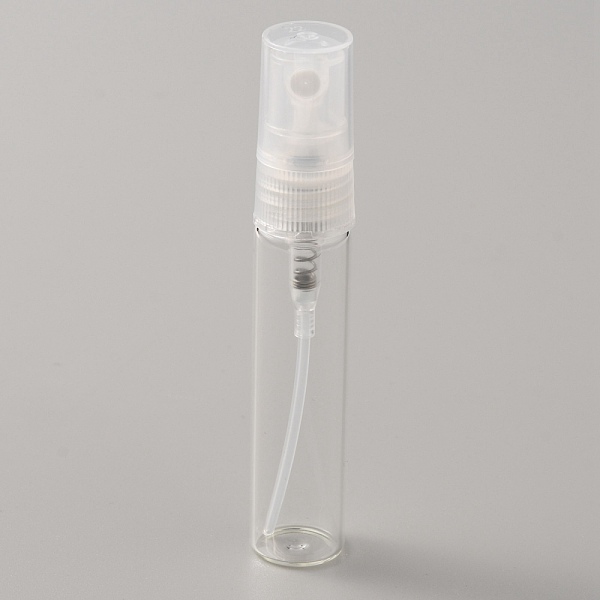 

PandaHall Transparent Glass Spray Bottles, Fine Mist Atomizer, with Plastic Dust Cap, Refillable Bottle, Column, Ghost White, 1.4x7.9cm...