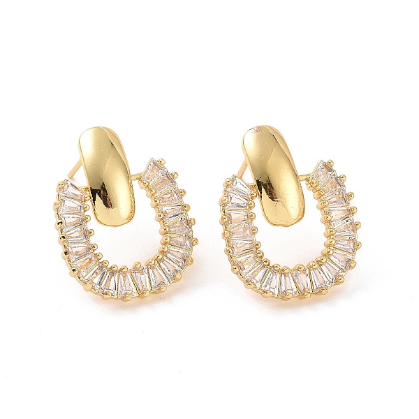 

PandaHall Clear Cubic Zirconia Hollow Out Oval Dangle Stud Earrings, Brass Jewelry for Women, Real 18K Gold Plated, 32.5mm, Pin: 0.6mm Cubic...