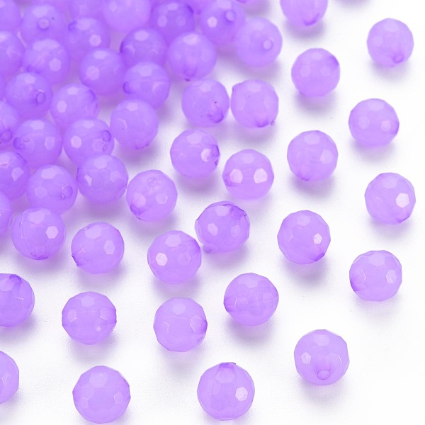 

PandaHall Transparent Acrylic Beads, Dyed, Faceted, Round, Dark Orchid, 8x7.5mm, Hole: 1.6mm, about 1810pcs/500g Acrylic Round