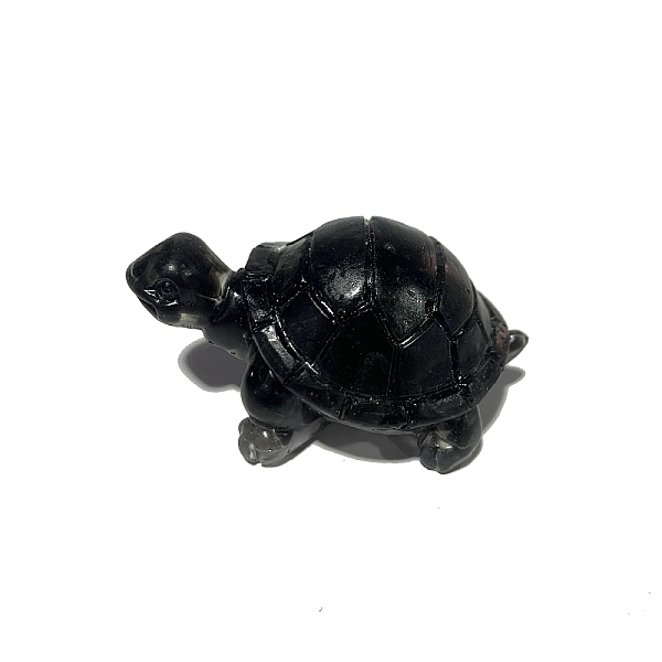 

PandaHall Resin Sea Turtle Display Decoration, with Natural ObsidianChips Inside for Home Office Desk Decoration, 45x30x25mm Obsidian Turtle