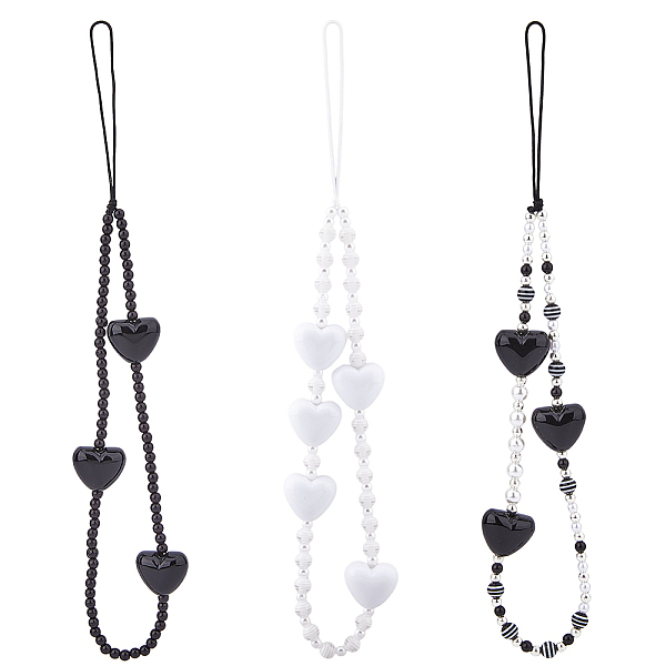 Heart Acrylic & Resin Beads Mobile Straps