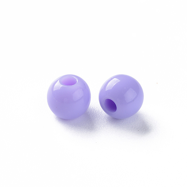 

PandaHall Opaque Acrylic Beads, Round, Medium Purple, 16x15mm, Hole: 2.8mm, about 220pcs/500g Acrylic Round