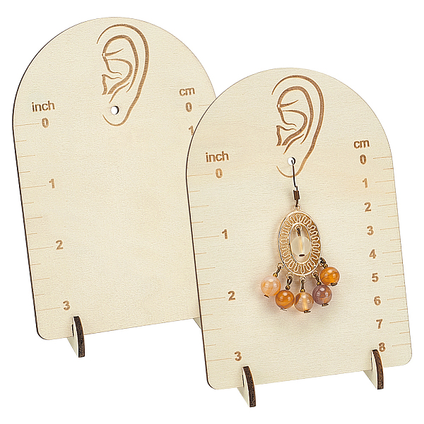 Boucle d'oreille en bois présentoirs