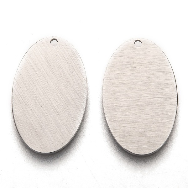 

PandaHall 304 Stainless Steel Pendants, Stamping Blank Tag, Laser Cut, Double Side Drawbench Effect, Oval, Stainless Steel Color...