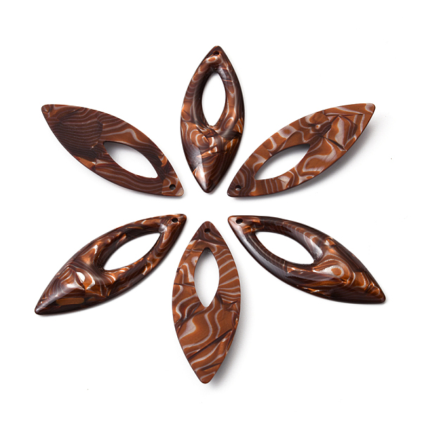 

PandaHall Cellulose Acetate(Resin) Pendants, Horse Eye, Saddle Brown, 54x20x4.5mm, Hole: 2mm Cellulose Acetate Horse Eye Brown