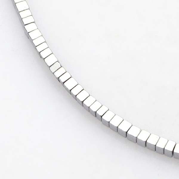 

PandaHall Electroplate Non-magnetic Synthetic Hematite Beads Strands, Cube, Platinum Plated, 1.5x1.5x1.5mm, Hole: 0.5mm Non-magnetic...
