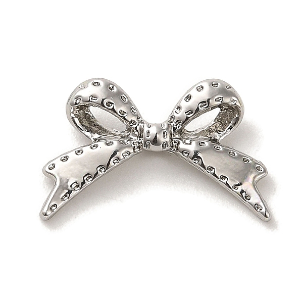 

PandaHall Rack Plating Alloy Beads, Cadmium Free & Nickel Free & Lead Free, Bowknot, Platinum, 11x18x3.5mm, Hole: 1.8mm Alloy Bowknot