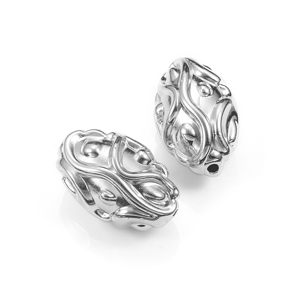 

PandaHall CCB Plastic Carved Beads, Rice, Platinum, 32x19mm, Hole: 3mm Plastic Rice