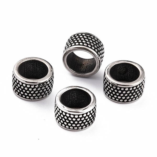 

PandaHall 304 Stainless Steel European Beads, Large Hole Beads, Column with Polka Dot, Antique Silver, 12x7.4mm, Hole: 8.4mm 304 Stainless...