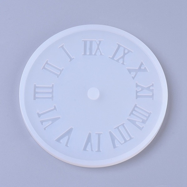 

PandaHall Silicone Molds, Resin Casting Molds, For UV Resin, Epoxy Resin Jewelry Making, Flat Round with Roman Numerals Clock, White...