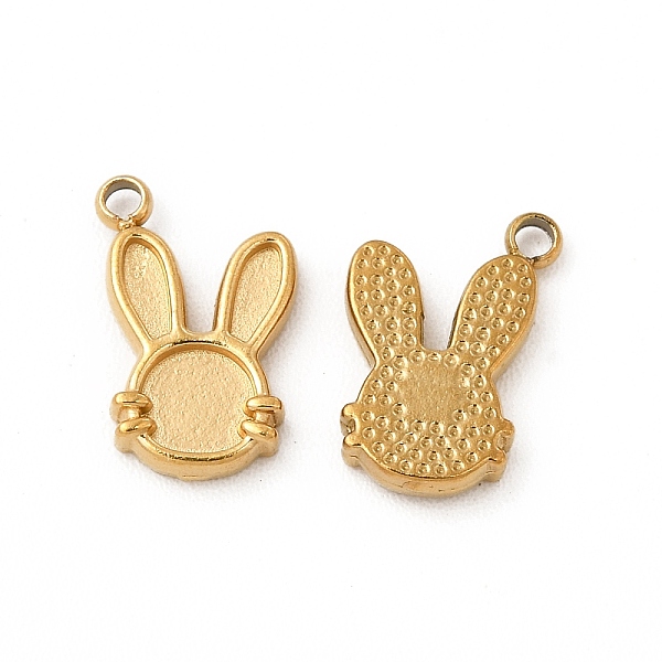 

PandaHall Ion Plating(IP) 304 Stainless Steel Pendant Cabochon Settings for Enamel, Rabbit, Real 14K Gold Plated, 11x8x1.5mm, Hole: 1.2mm...