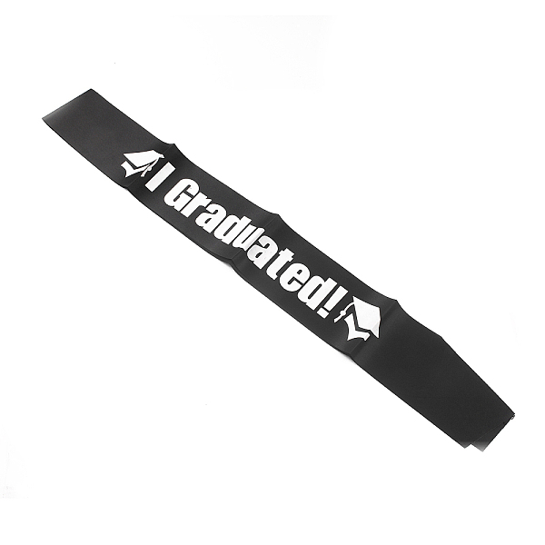 

PandaHall Polyester Shoulder Straps, Etiquette Belt, Satin Sash for Graduation Ceremony Gown Accessories, Black, 1560x95x0.1mm Polyester...