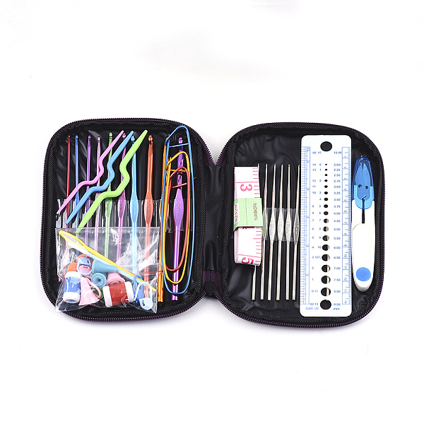 

PandaHall Knitting Tools Sets, Sewing & Crochet Knitting Kit, Aluminum Handle Knit Needles, Full Set Knit Gauge, Measuring Tape, Stitch..., Multicolor