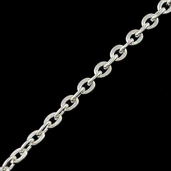 

PandaHall Iron Cable Chains, Unwelded, with Spool, Flat Oval, Silver Color Plated, 3.6x2.8x0.6mm, about 328.08 Feet(100m)/roll Iron Silver