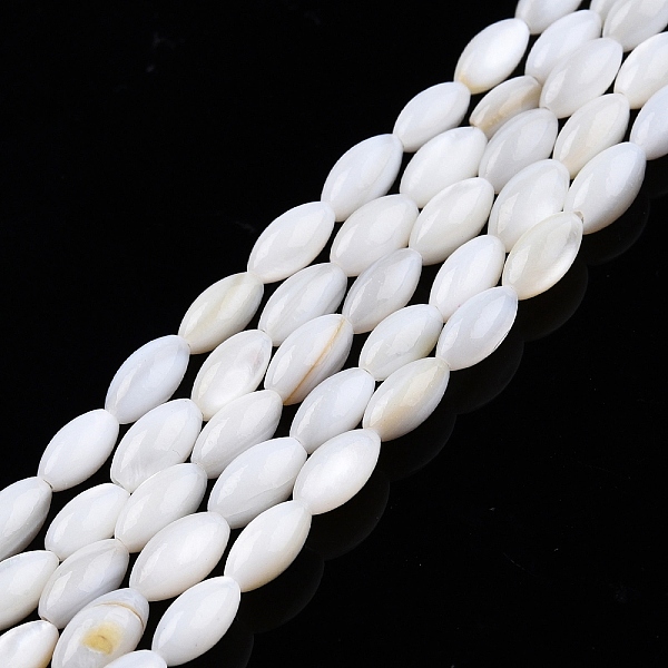 

PandaHall Natural Freshwater Shell Beads Strands, Rice, 7.5x4mm, Hole: 0.8mm, about 51~52pcs/strand, 14.96 inch~15.16 inch(38~38.5cm)...
