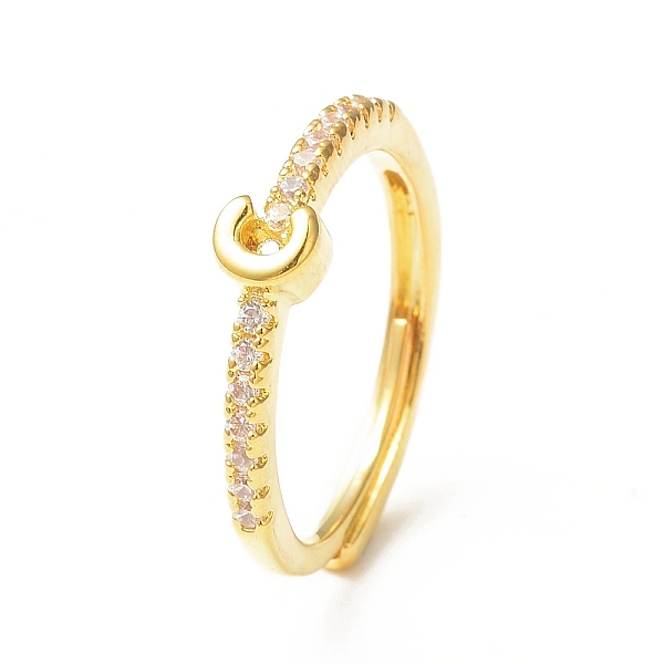 

PandaHall Clear Cubic Zirconia Initial Letter Adjustable Ring, Golden Brass Jewelry for Women, Letter.C, Inner Diameter: 18mm Brass+Cubic...