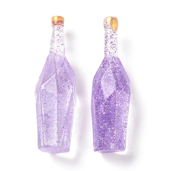 

PandaHall Dummy Bottle Transparent Resin Cabochon, with Glitter Powder, Lilac, 41.5x12.5x12.5mm Resin Bottle Purple