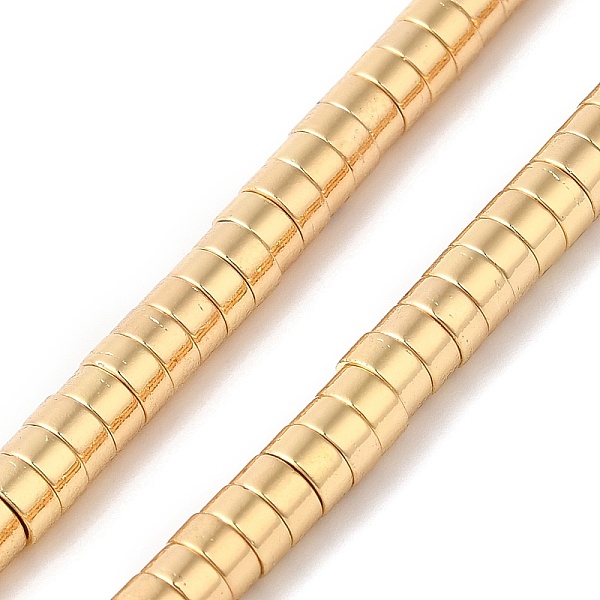 

PandaHall Electroplated Non-magnetic Synthetic Hematite Beads Strands, Heishi Beads, Flat Round/Disc, Golden Plated, 4.5x2mm, Hole: 1.2mm...
