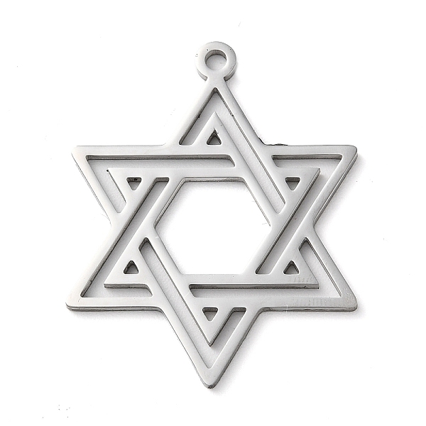 

PandaHall 304 Stainless Steel Pendants, Star of David Charms, Stainless Steel Color, 37.5x29.5x1.5mm, Hole: 2mm 304 Stainless Steel Star of...